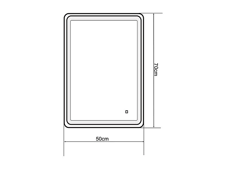 LuxuryBain- Miroir de salle de bain LED à luminosité variable rectangulaire 50x70