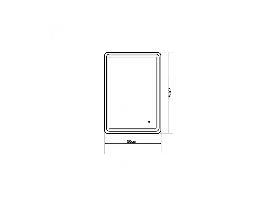 LuxuryBain- Specchio da Bagno LED Rettangolare 50x70, Luminosità Variabile, IP44 Bianco, Potenza 24-30W (6000K)
