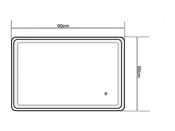 LuxuryBain- Miroir de salle de bain LED à luminosité variable rectangulaire 90x60