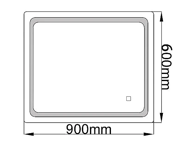 LuxuryBain- Miroir de salle de bain LED à luminosité variable rectangulaire 90x60