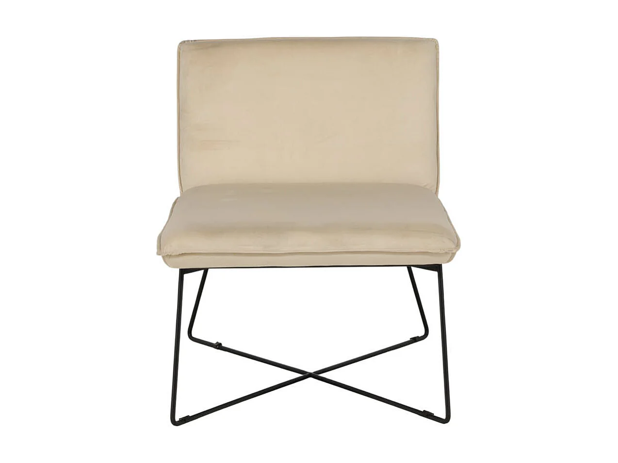 Chaise Longue en Velours "X-Lounge" 128cm Beige