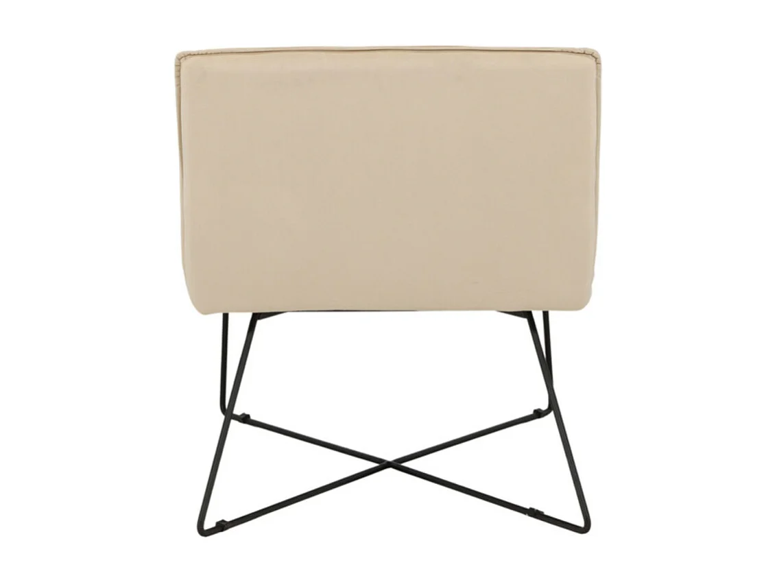 Chaise Longue en Velours "X-Lounge" 128cm Beige