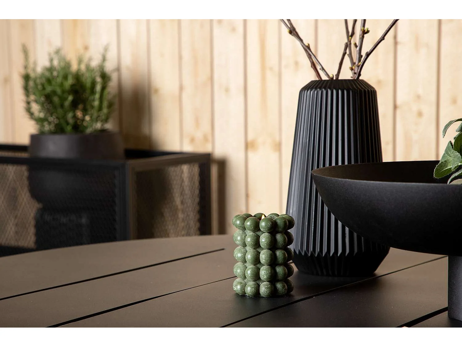 Table de Jardin Ronde "Alma" 120cm Noir