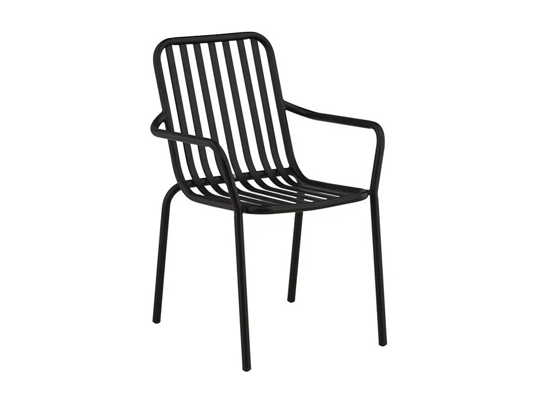 Peking tuinstoel stapelbaar zwart.