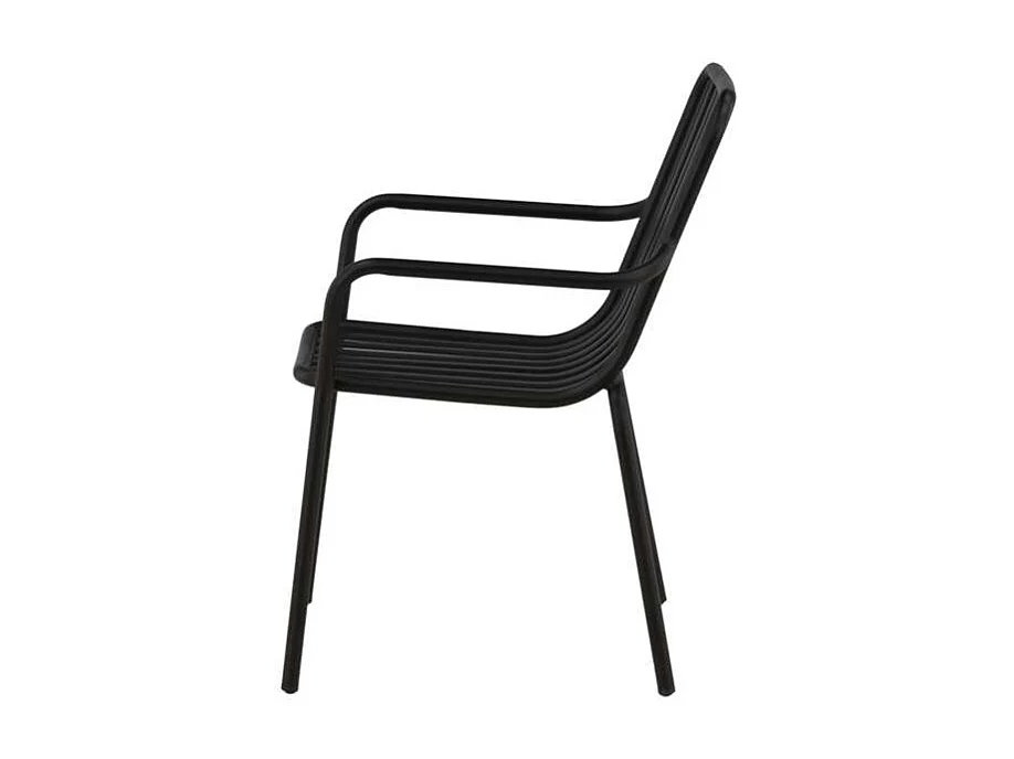 Peking tuinstoel stapelbaar zwart.