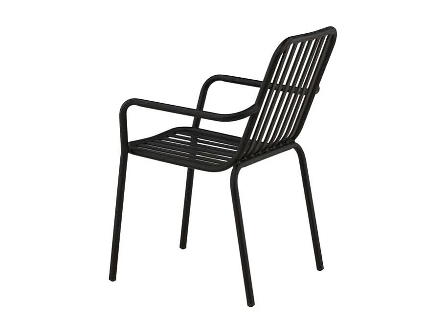 Peking tuinstoel stapelbaar zwart.