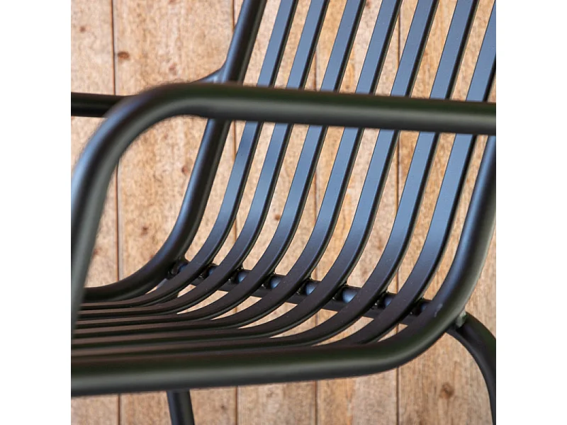 Peking tuinstoel stapelbaar zwart.