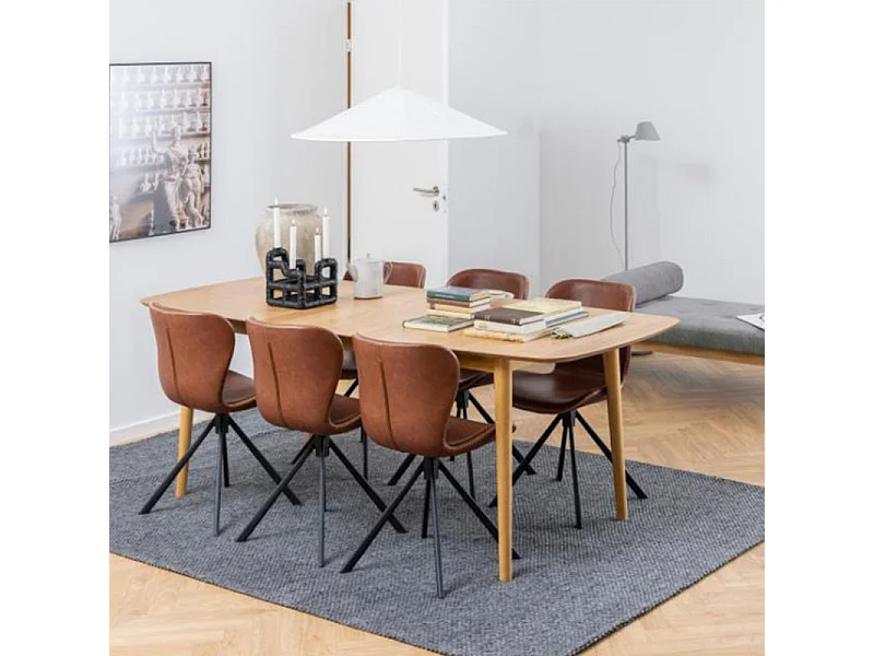 Montreux table de salle à manger 90x180/219cm avec plateaux supplémentaires naturel.