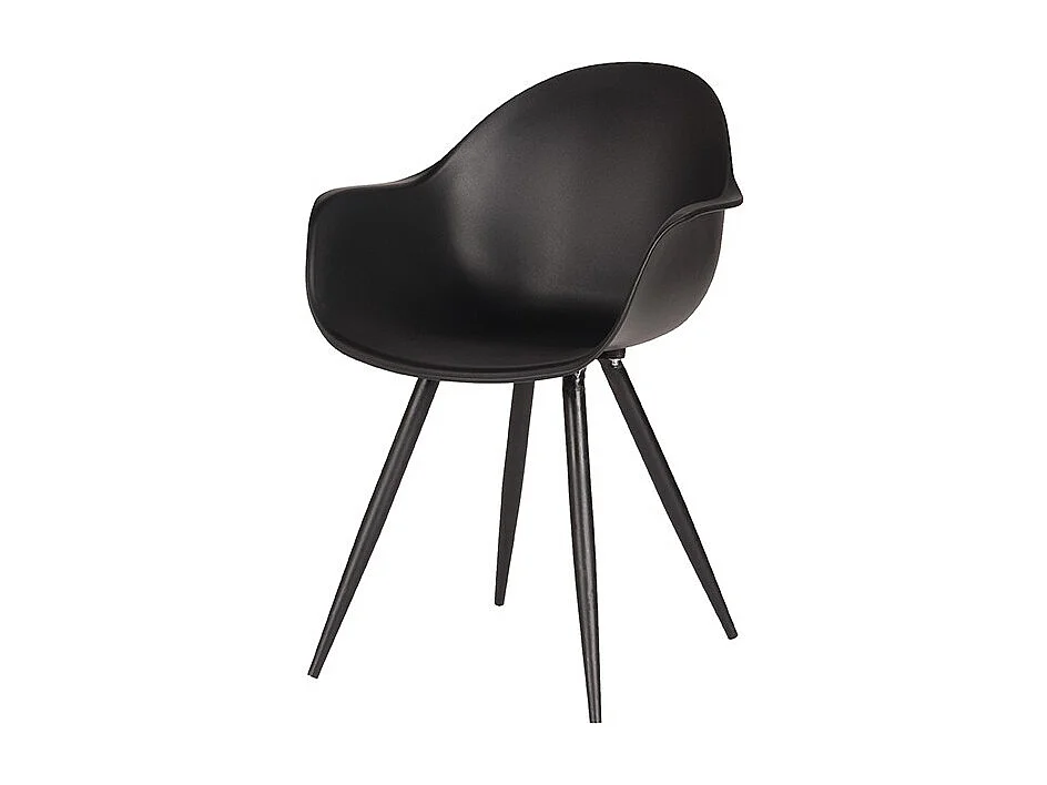 Chaise de salle à manger Luca - Noir - Plastique - Lot de 2