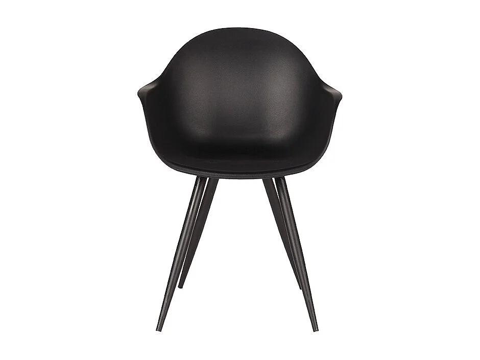 Chaise de salle à manger Luca - Noir - Plastique - Lot de 2
