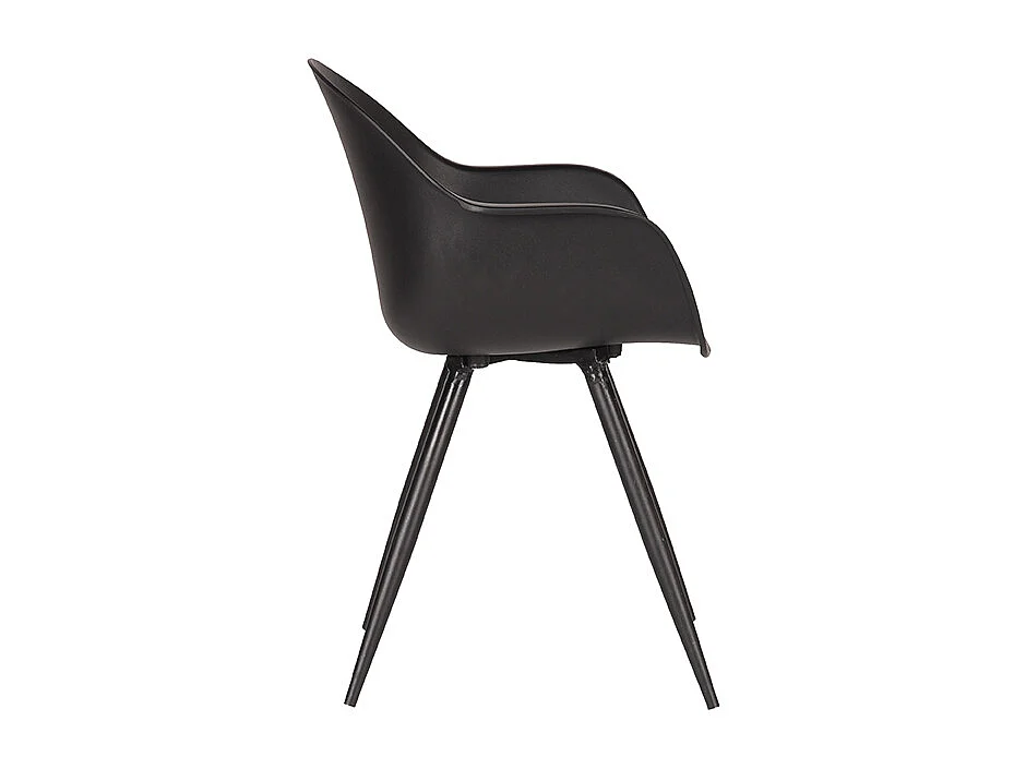 Chaise de salle à manger Luca - Noir - Plastique - Lot de 2