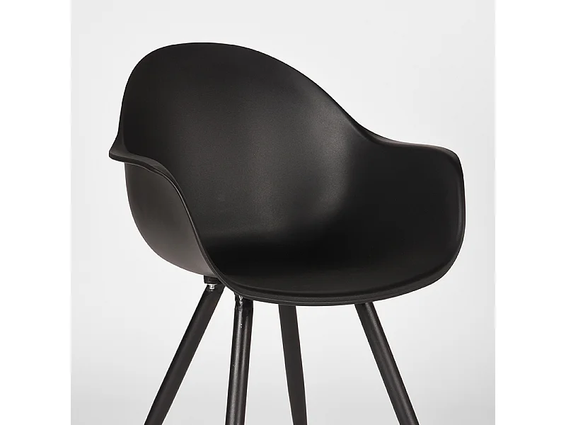 Chaise de salle à manger Luca - Noir - Plastique - Lot de 2