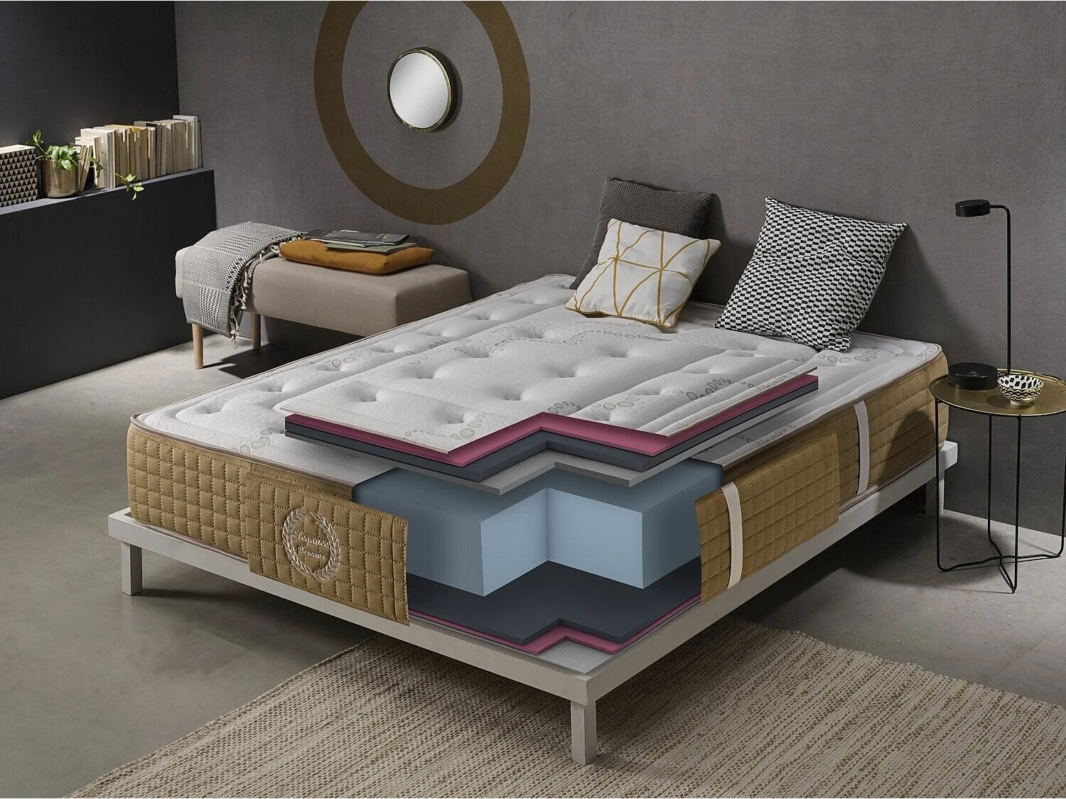 Matelas 160x200 mousse bliss confort | épaisseur 30 cm | ergonomiquee & orthopédique - soutien semi-ferme à ferme