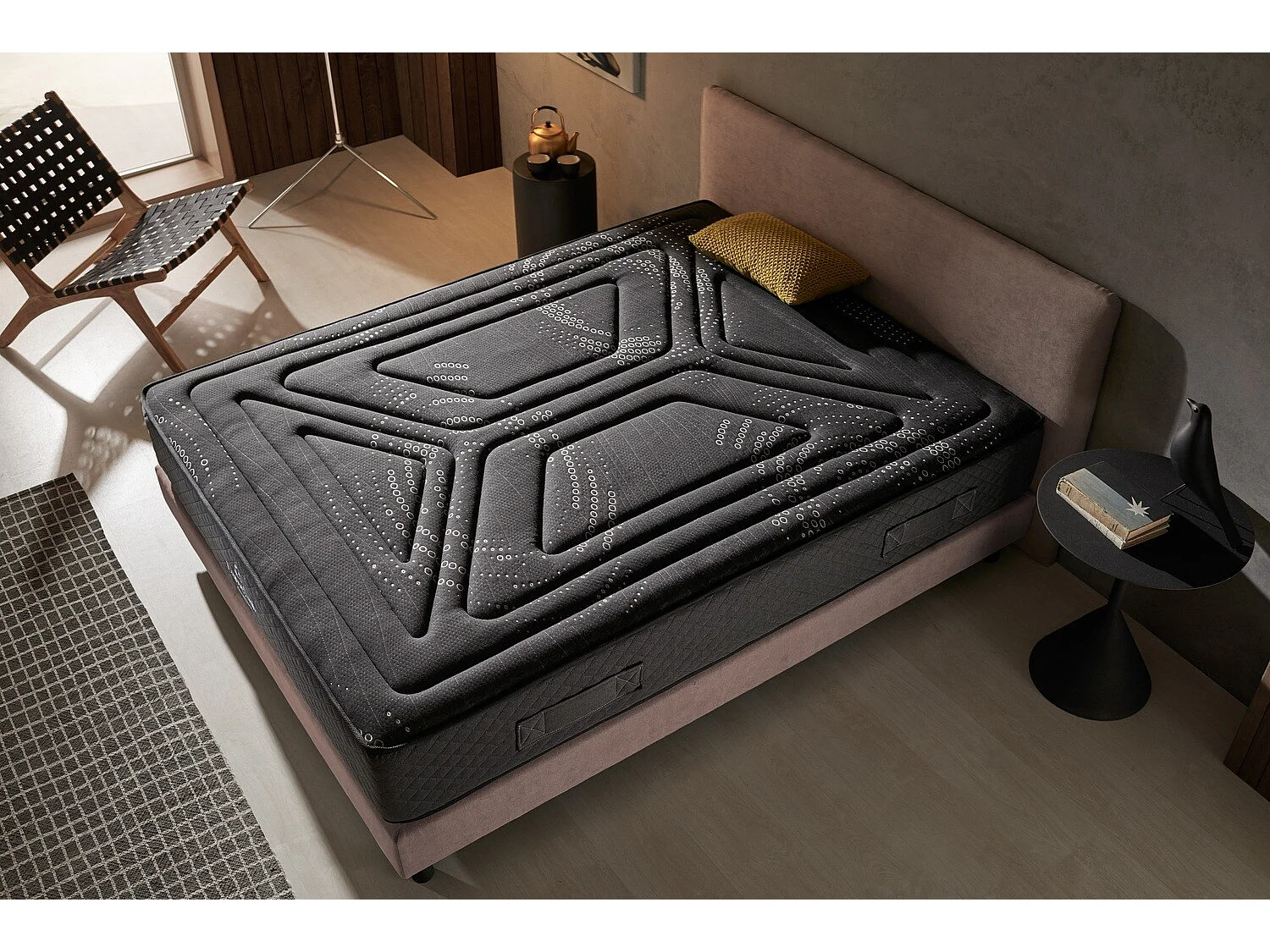 Matelas ressorts 200x200 dame nuit | soutien ferme évolutif | ressorts ensachés deep spring & mémoire de forme hr - 25cm d'epaisseur