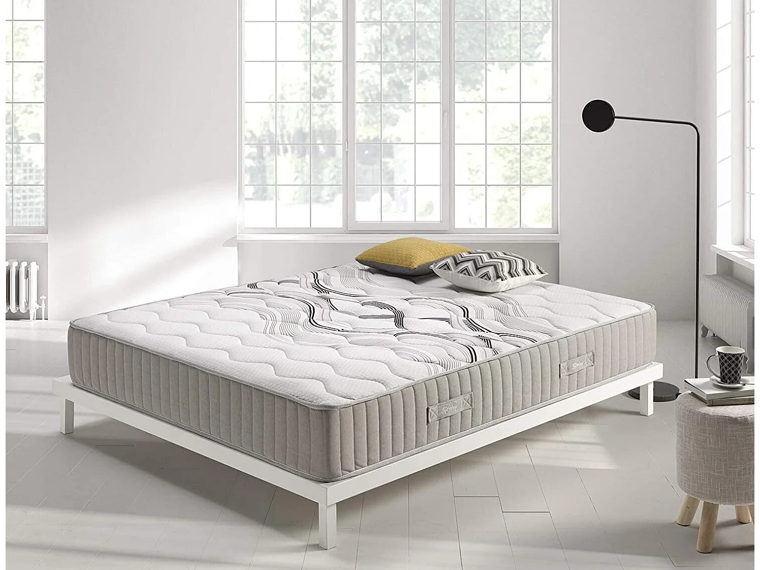 Matelas 140x200 visco spring | ressorts ensachés et mousse hr haute densité | epaisseur 26 cm | 11 zones de confort - système multicouche