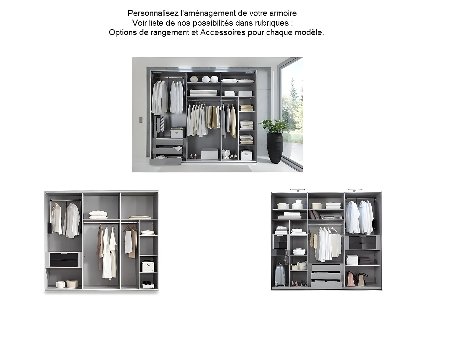 Armoire de rangement EDONA 179 cm portes coulissantes 3 tiroirs chêne poutre / graphite