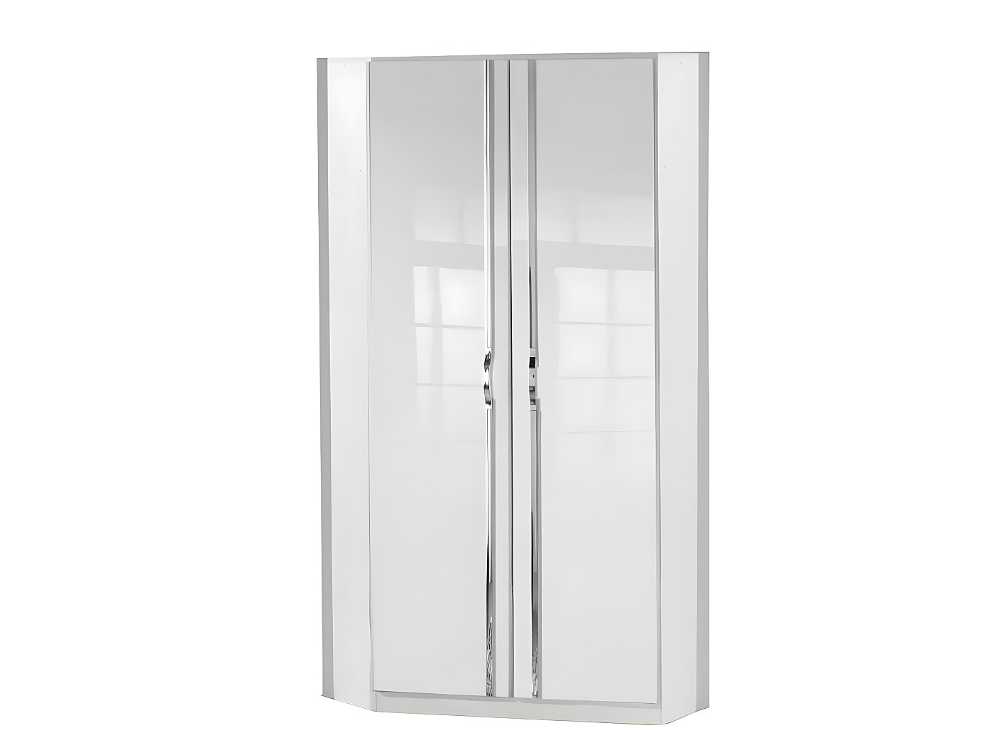 Armoire dressing d'angle KROOS 2 portes 95*95 laquée blanc brillant