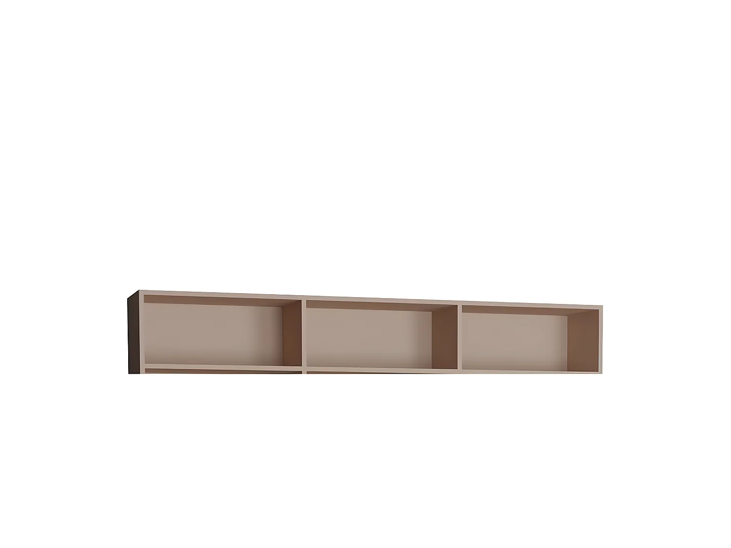 Surmeuble 3 niches de rangements pour lit escamotable horizontal 160 x 200 cm Hauteur 36 cm finition taupe mat