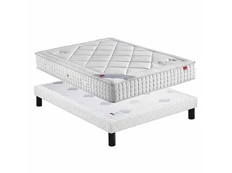 Ensemble Epeda VELOURS 2 Ressorts Multi-Actifs + Viscoélastique Confort Ferme 200x200 - Double Sommier