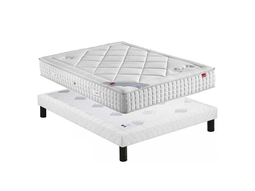 Ensemble Epeda VELOURS 2 Ressorts Multi-Actifs + Viscoélastique Confort Ferme 200x200 - Double Sommier