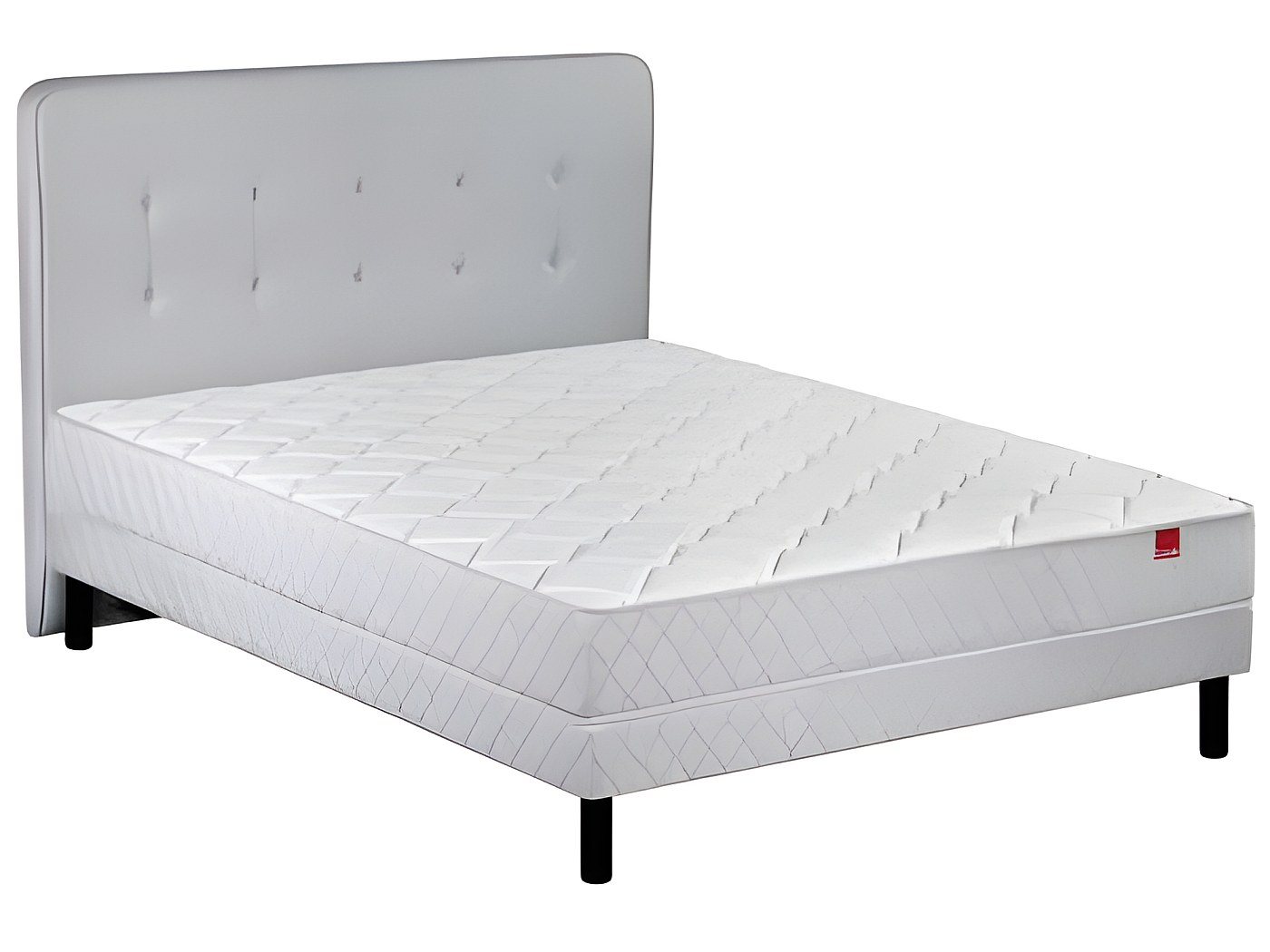 Literie Epéda : Matelas Ressorts Ensachés + Sommier Lattes - 160x200, Ferme, Blanc (occasion)