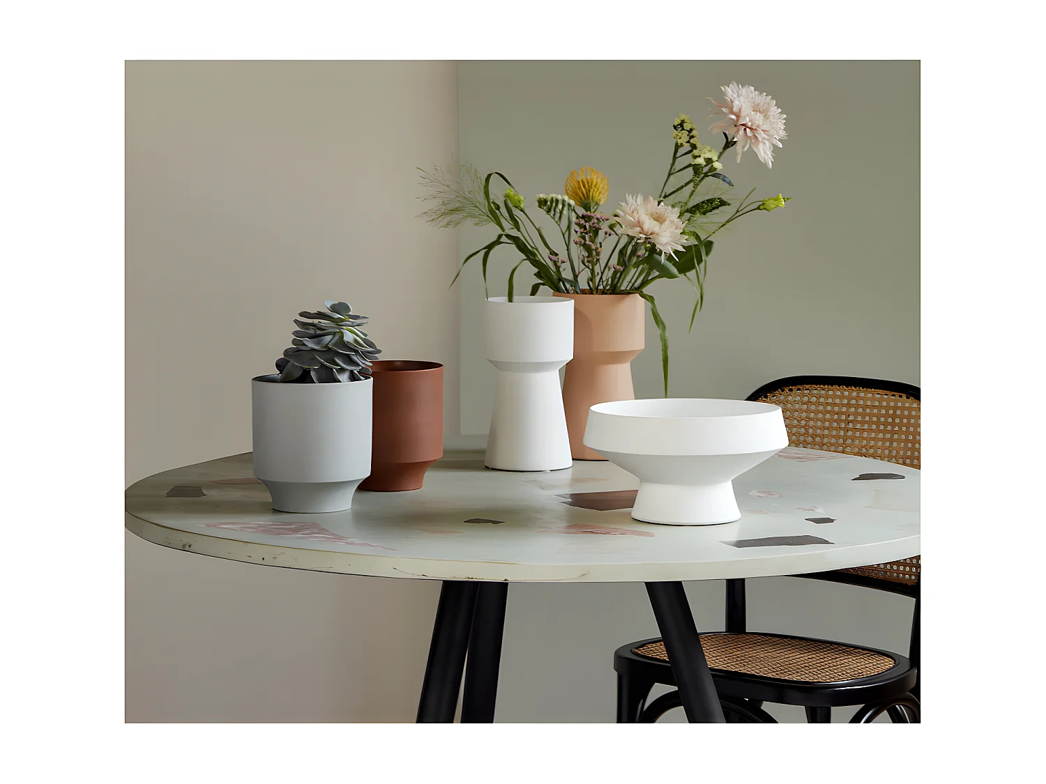 Lot de 2 chaises bistrot cannage WICKY