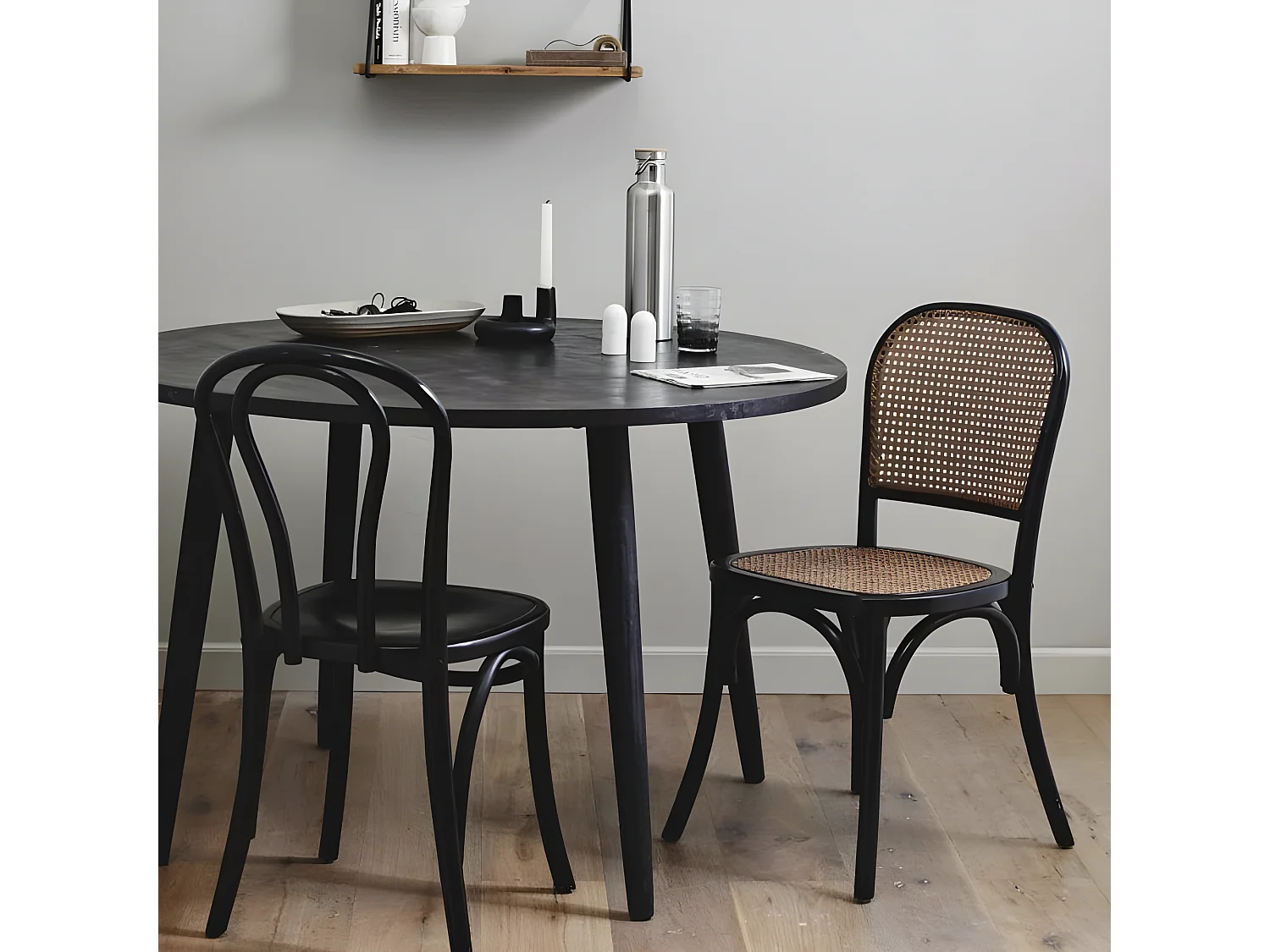 Lot de 2 chaises bistrot cannage WICKY