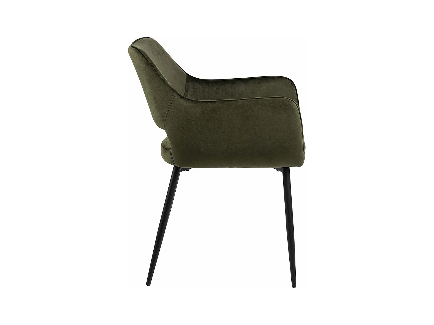 Ranja chaise de salle à manger avec accoudoirs velours vert.