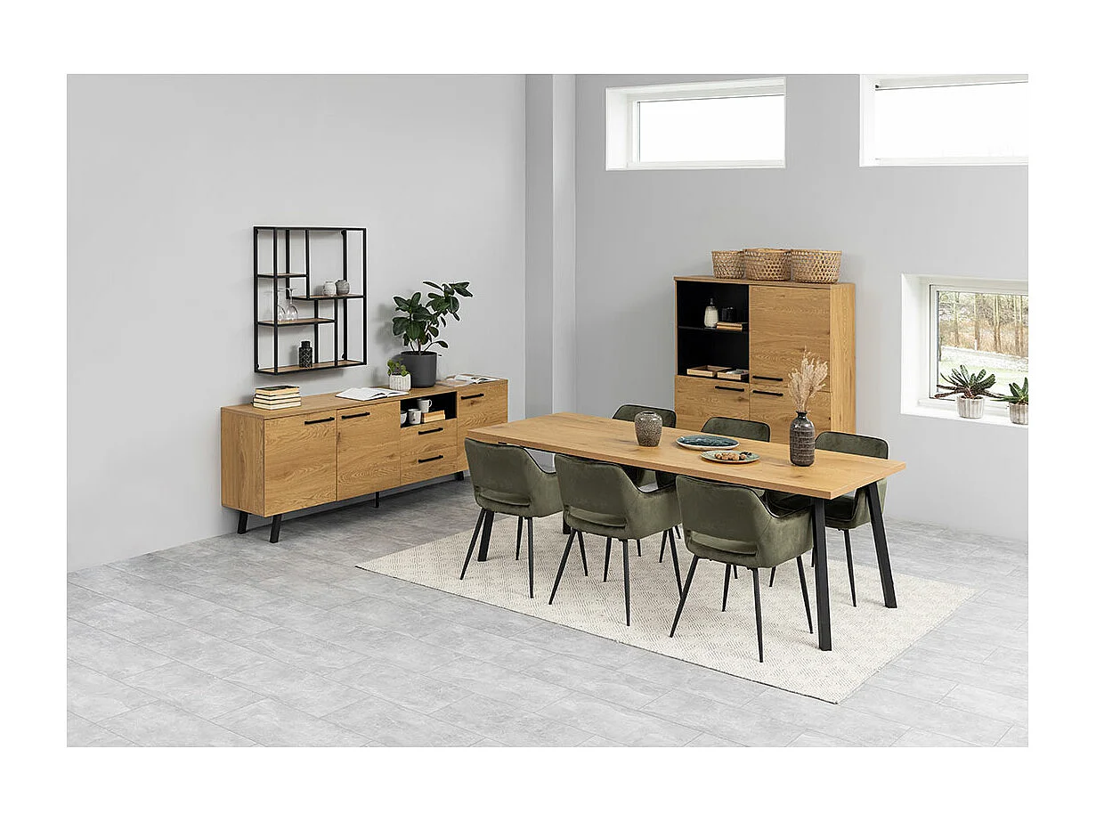 Paris eetkamerstoel met armleuning velour groen.