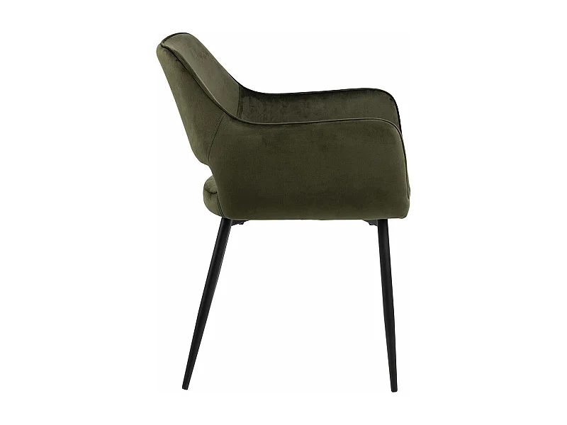 Paris eetkamerstoel met armleuning velour groen.