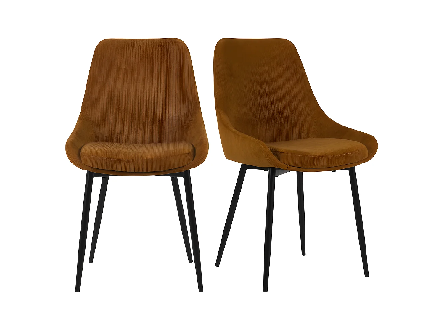 Lot de 2 chaises design velours côtelé ZAIPO