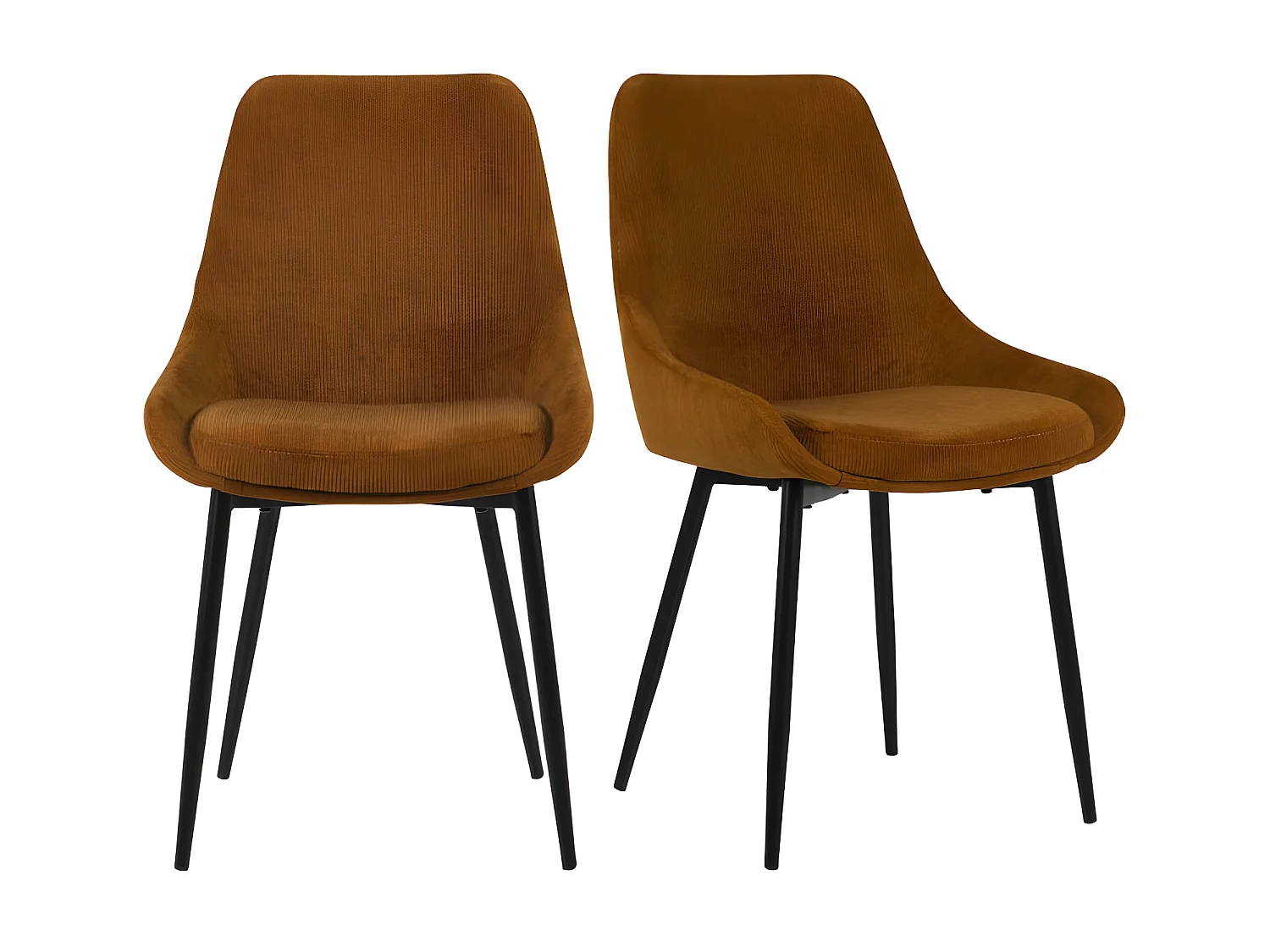 Lot de 2 chaises design velours côtelé ZAIPO