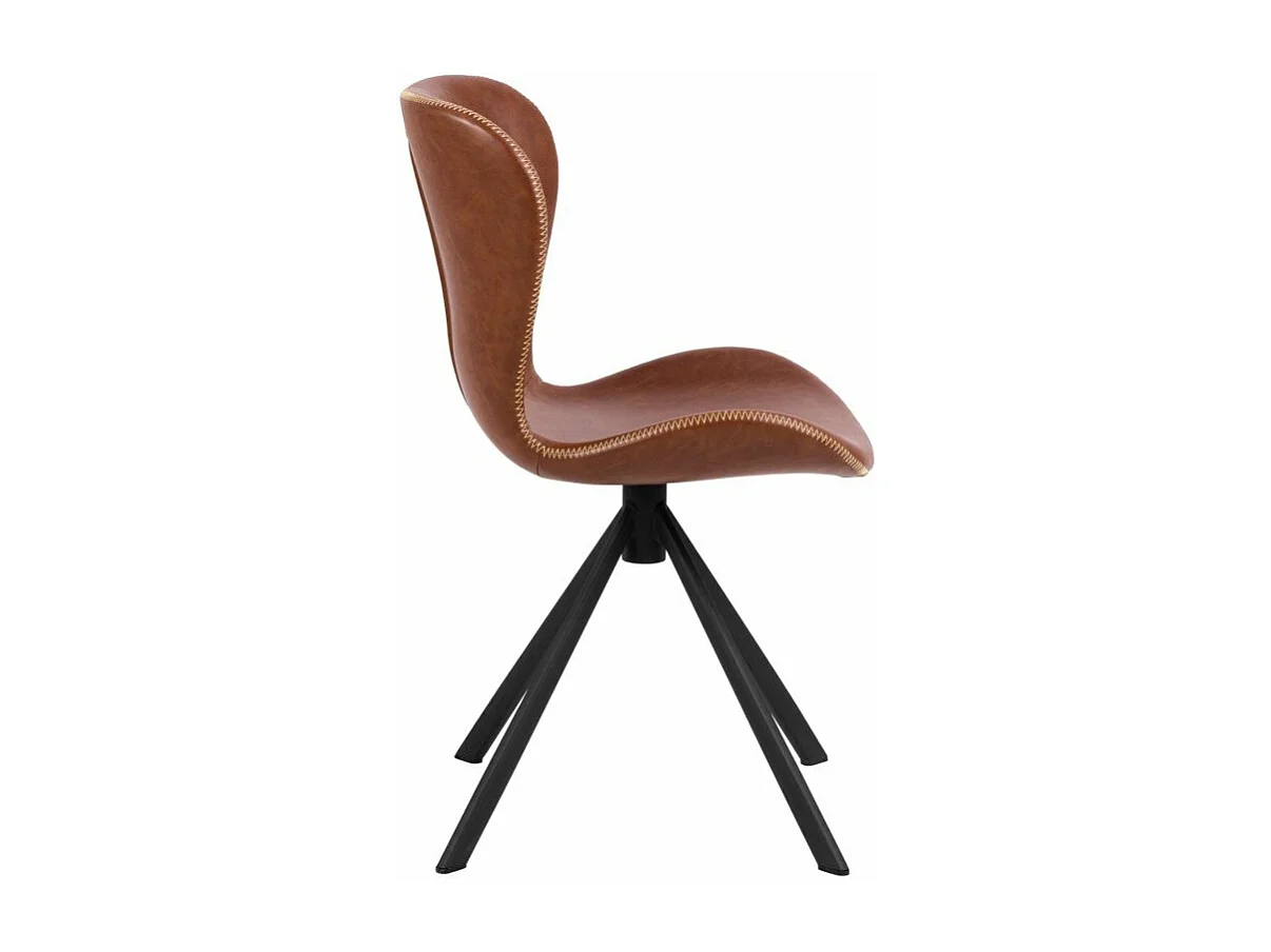 Batilda -A1 chaise de salle à manger fonction pivotante, simili cuir PU marron.