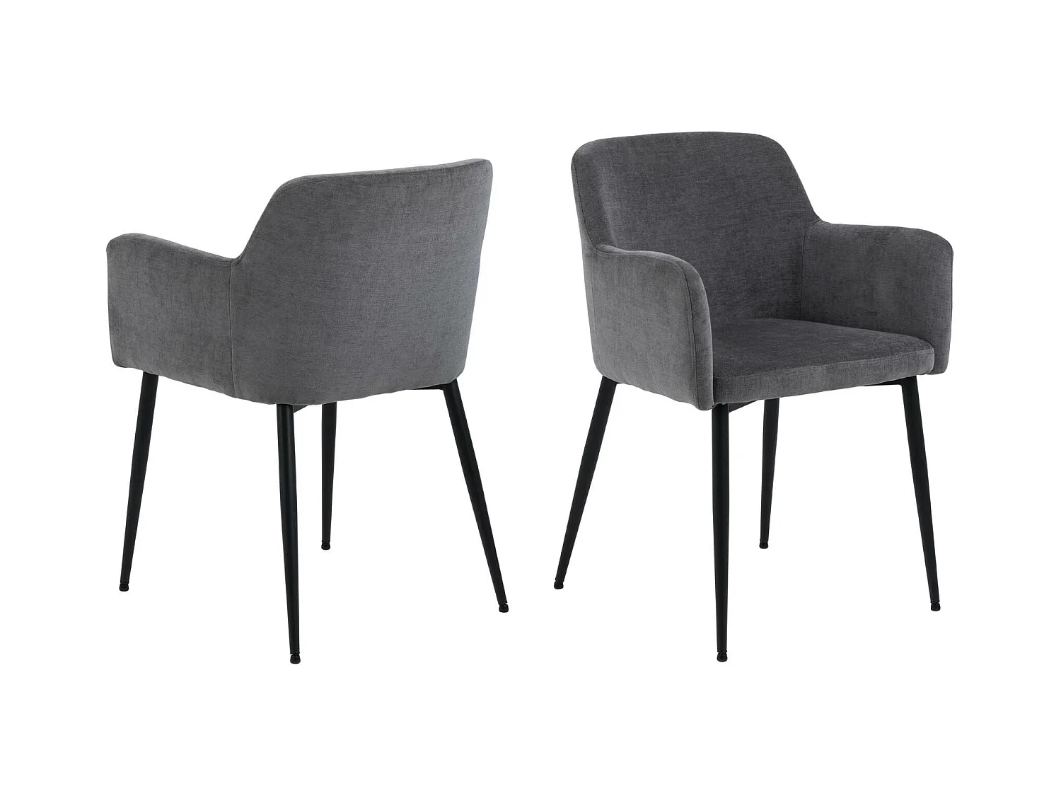 Karen chaise de salle à manger avec accoudoirs gris.