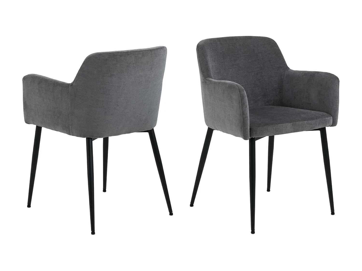 Karen chaise de salle à manger avec accoudoirs gris.