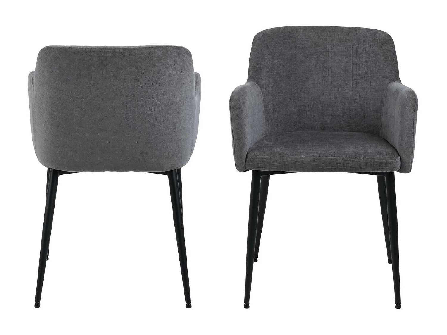 Karen chaise de salle à manger avec accoudoirs gris.