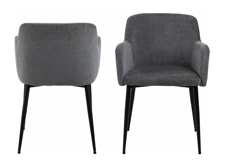 Karen chaise de salle à manger avec accoudoirs gris.