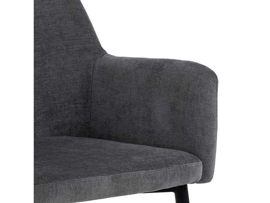 Karen chaise de salle à manger avec accoudoirs gris.