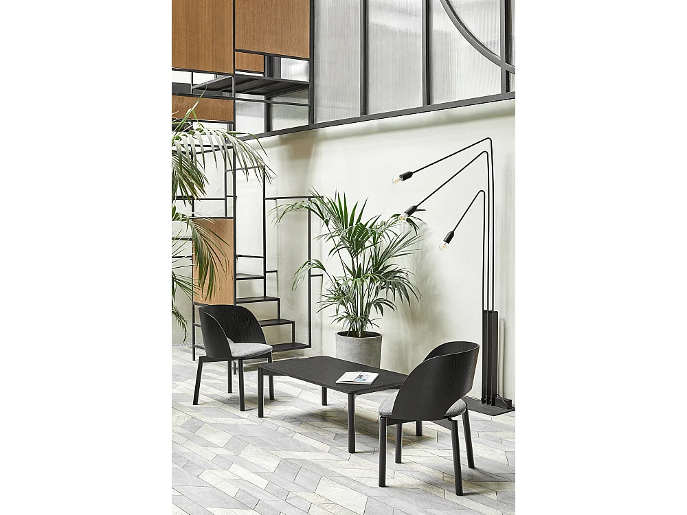 Lot de 2 chaises en frêne noir 50x78 h45 cm