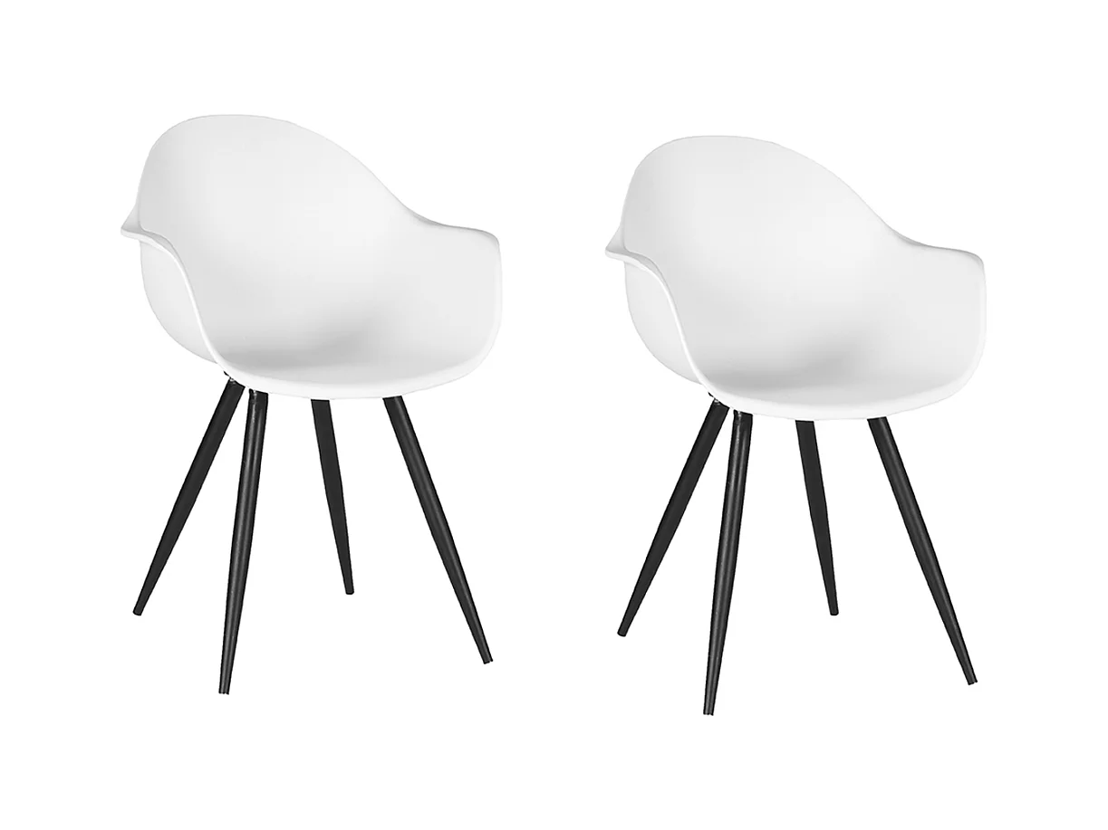 Chaise de salle à manger Luca - Blanc - Plastique - Lot de 2