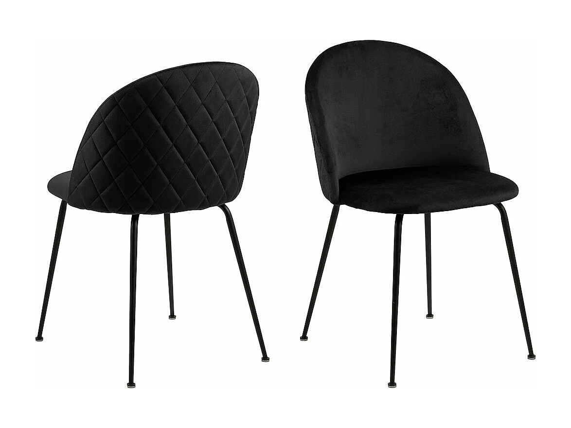 Louise Esszimmerstuhl Velour schwarz.