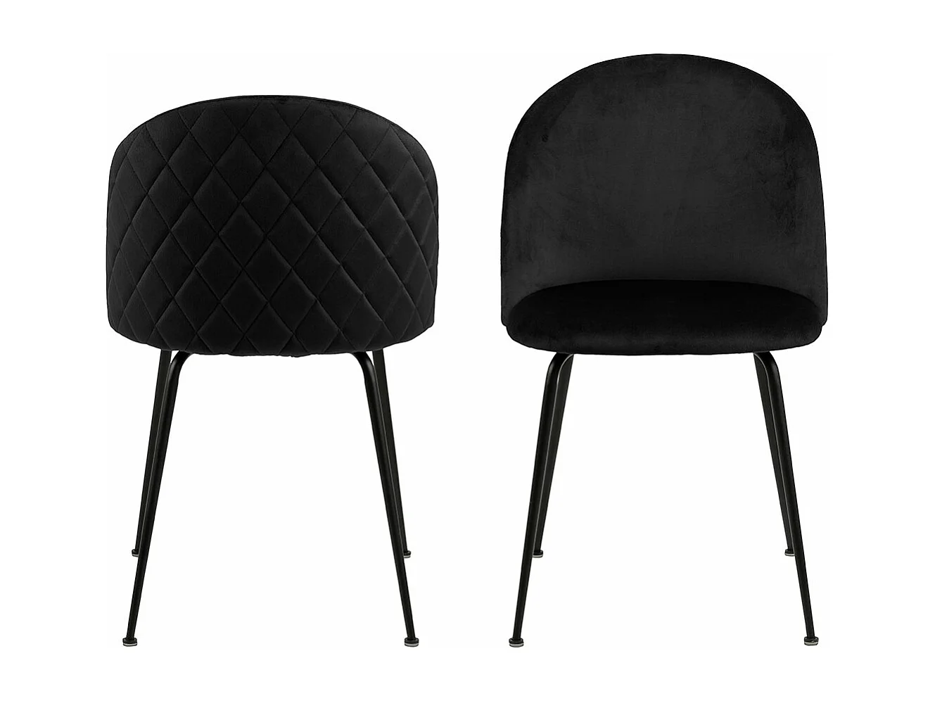 Louise Esszimmerstuhl Velour schwarz.