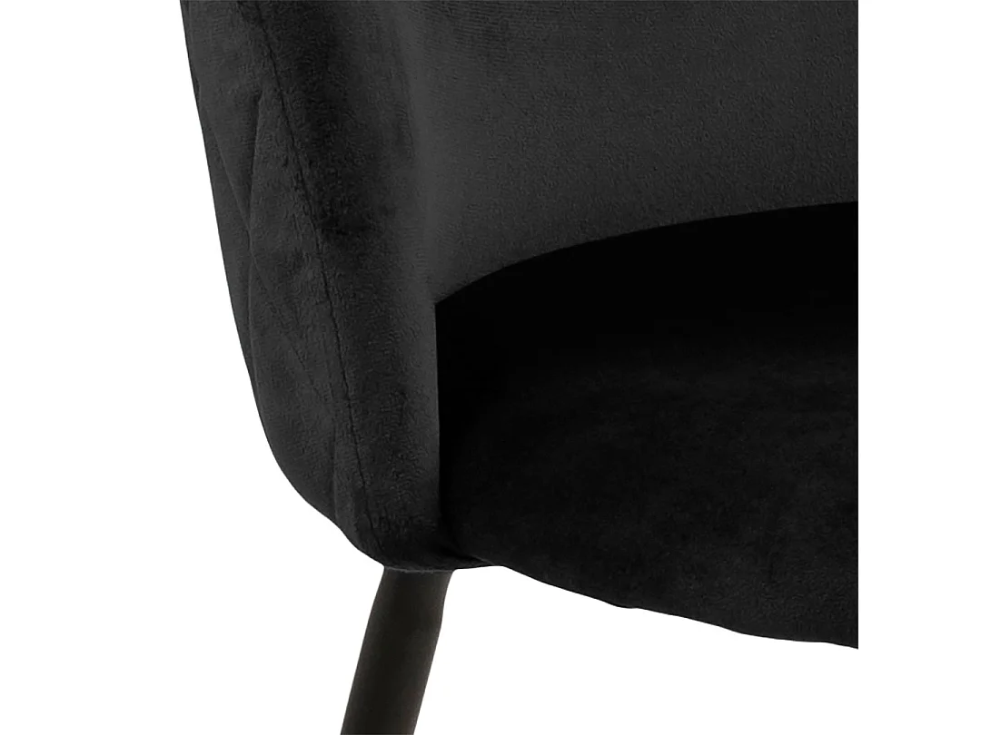 Louise Esszimmerstuhl Velour schwarz.