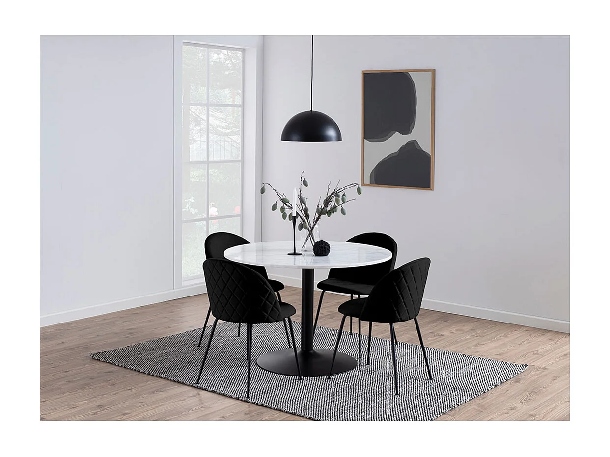 Louise Esszimmerstuhl Velour schwarz.