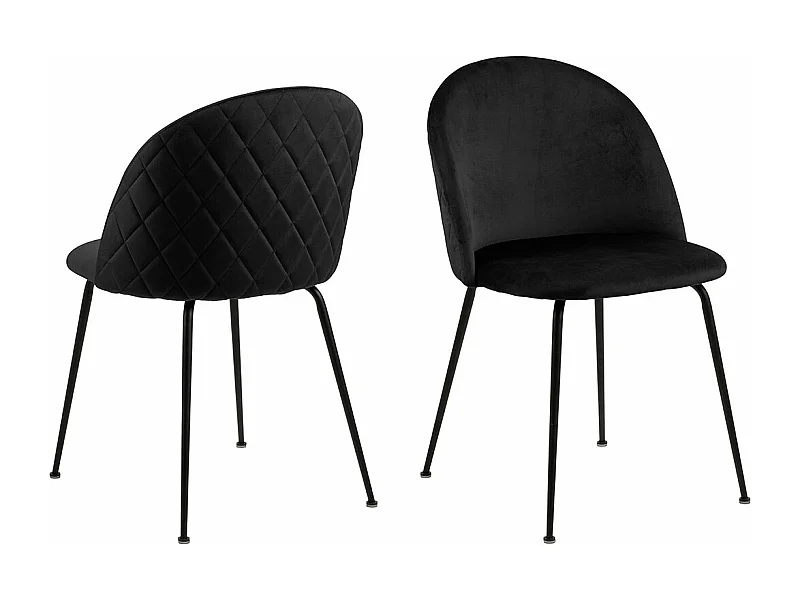 Louise chaise de salle à manger velours noir.