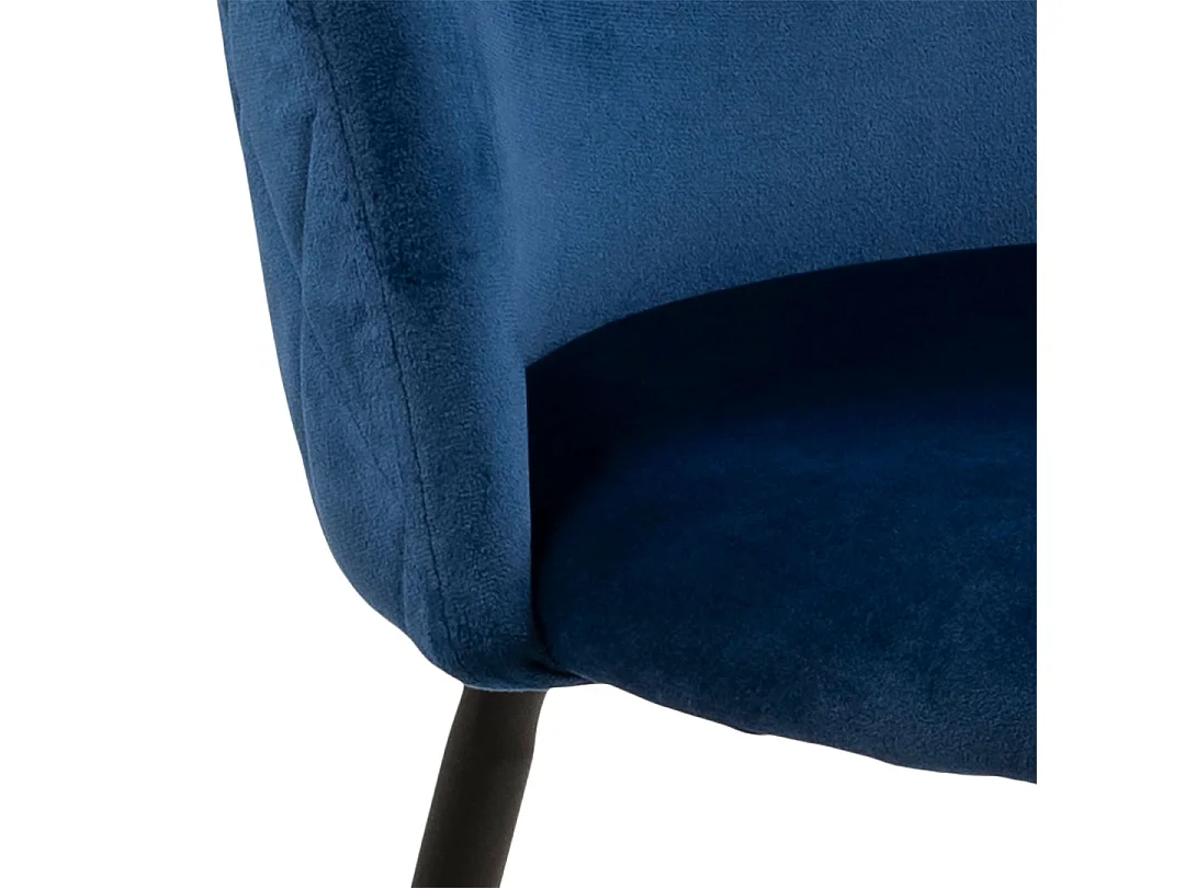 Louise Esszimmerstuhl Velour blau.