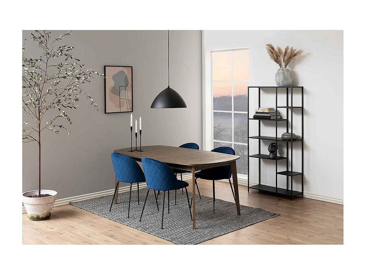 Loui eetkamerstoel velours blauw.