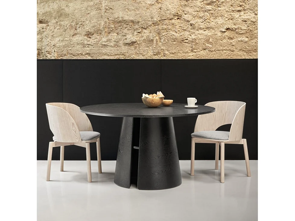 Kavel van 2 chaises frêne naturel et assise grijs clair 50x78 h45 cm