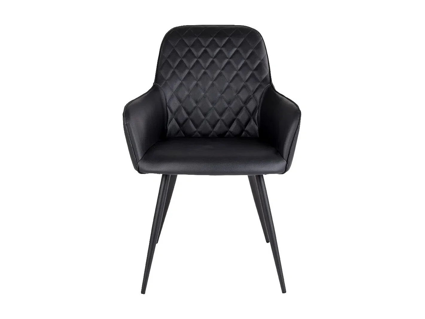 Set van 2 KARU eetkamerstoelen – Kunstleer en zwarte metalen poten-Color Negro