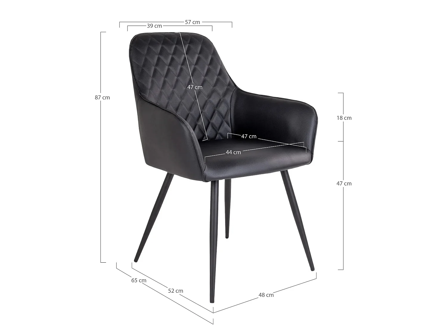 Robel donkergrijze stoffen stoel en metalen poten met houteffect - Set van 2-Kleur Zwart